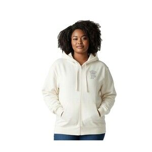 PINK Victoria’s Secret Cream Full Zip Hoodie Rhinestone Crown Logo Small NWT New